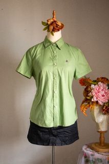 Hush puppies apple green 100% cotton shirt comfy formal wear