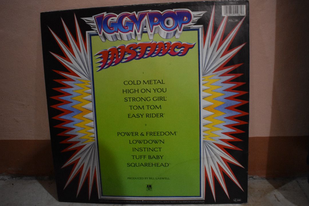 Iggy Pop - Instinct (1988) (Category: CDs & DVDs) located in Kananga. Submitted by christian7n (Listing ID 1255886517, Image 2). Description: Famous comeback album by Iggy Pop, the godfather of Punk. On guitar ex- Sex Pistols Steve Jones. Produced by Bill Laswell. "A solid blast of hard rock ... Iggy's in strong voice here ... it's a competent, well-crafted album" (AllMusic). This is the original European pressing from 1988. The cover has normal 