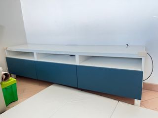Ikea 電視櫃 玻璃櫃面  3格大櫃桶