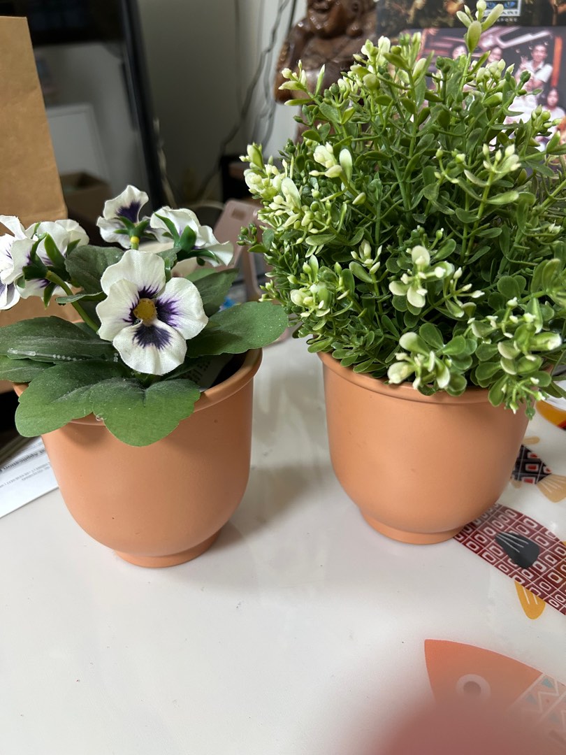 IKEA fake plants and pots, Furniture & Home Living, Home Decor