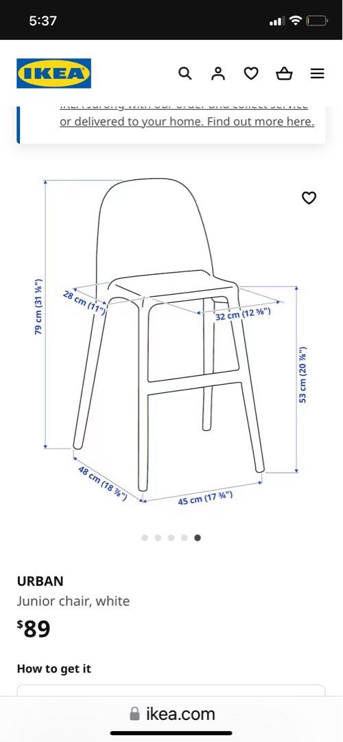 Ikea urban chair x 2, Furniture & Home Living, Furniture, Chairs on
