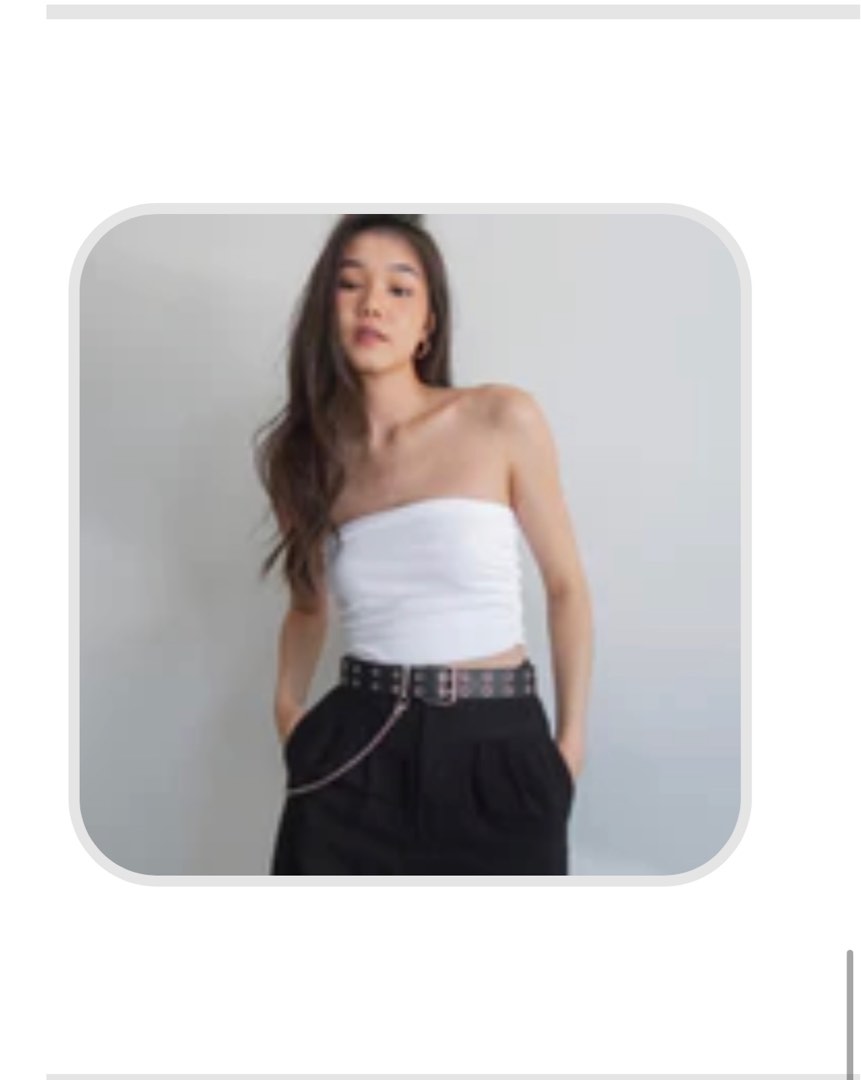 Impression Affair Emie Tube Top in White, Women's Fashion, Tops ...