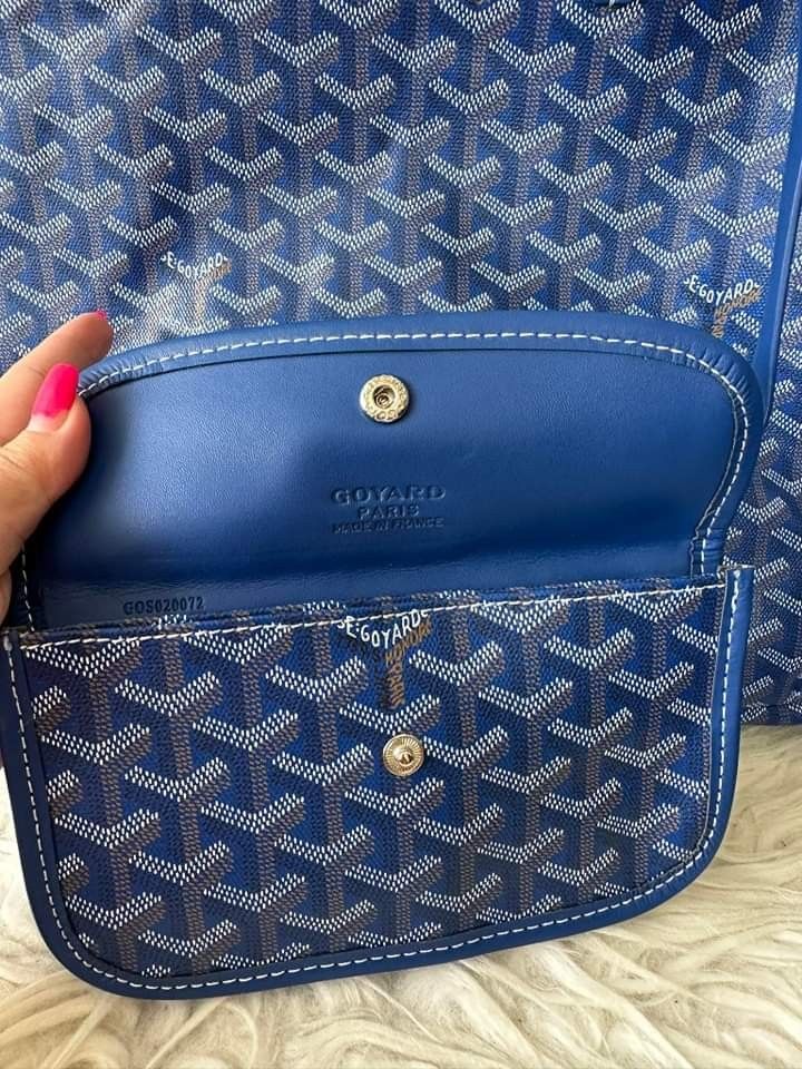 Japan Preloved Goyard Blue Large Tote, Luxury, Bags & Wallets on