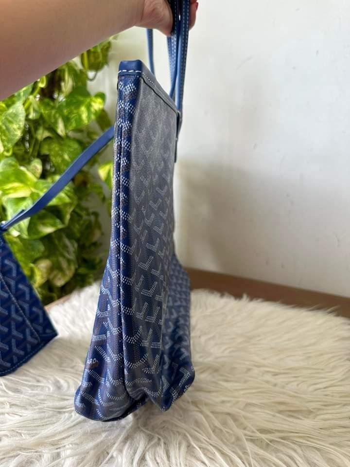 Japan Preloved Goyard Blue Large Tote, Luxury, Bags & Wallets on