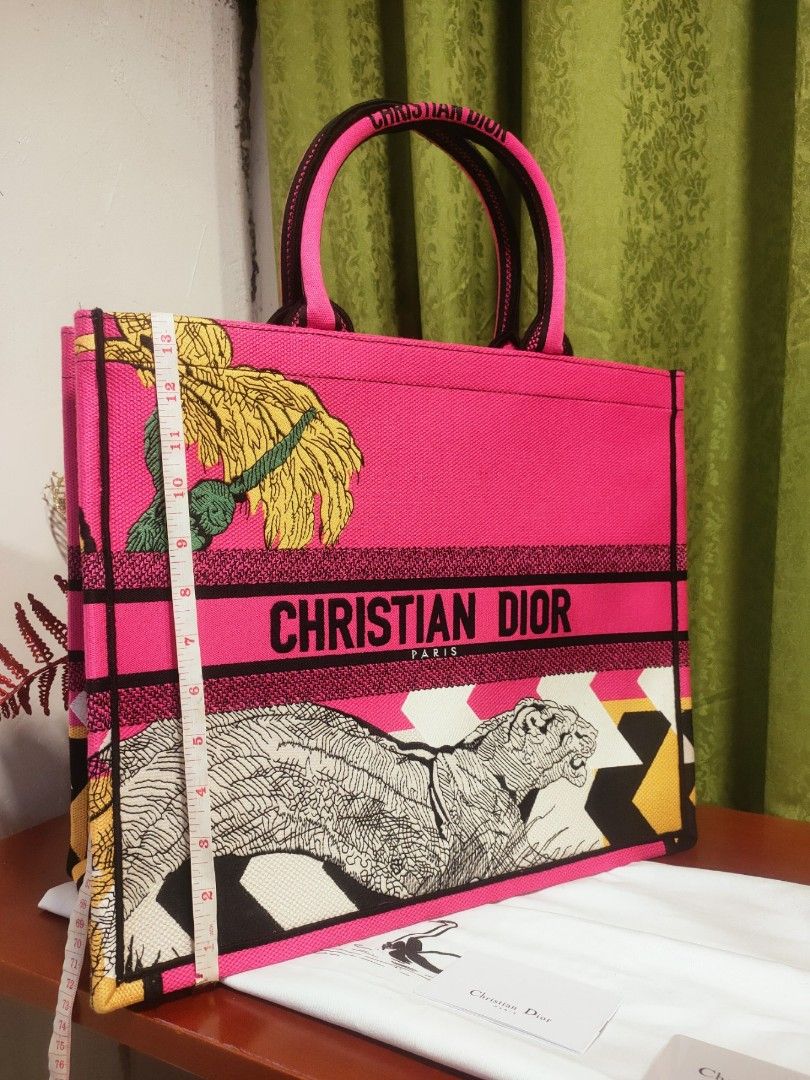 CHRISTIAN DIOR BOOK TOTE LIMITED EDITION, EMBROIDERED COTTON Bag