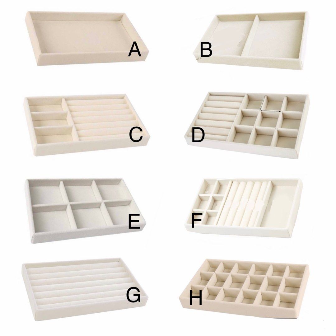 Jewellery Velvet Drawer Organiser Storage Tray, Furniture & Home Living