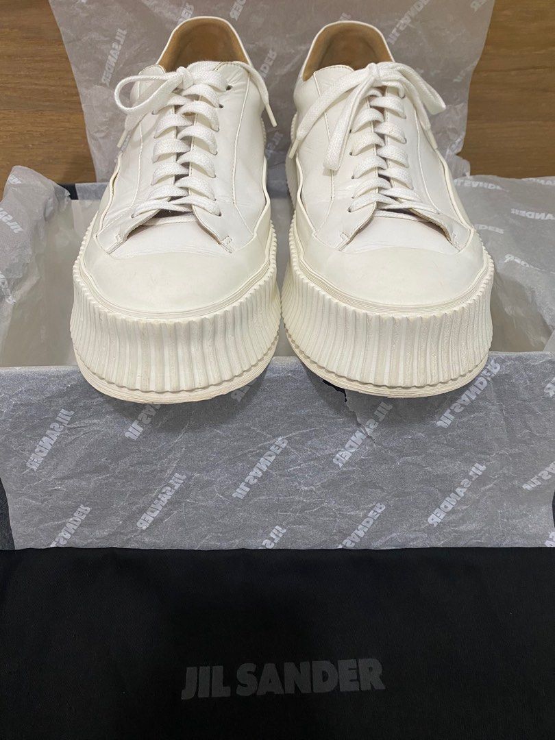 Jil Sander white leather sneakers 皮革小白鞋43, 男裝, 鞋, 波鞋