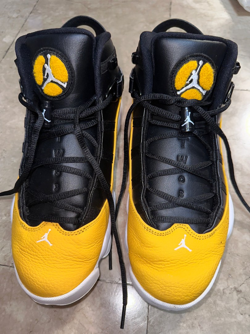 jordan 6 rings black blue yellow
