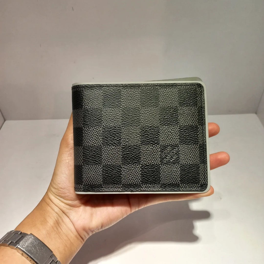 Louis Vuitton Monogram Titanium Multiple Wallet, Fesyen Pria, Tas