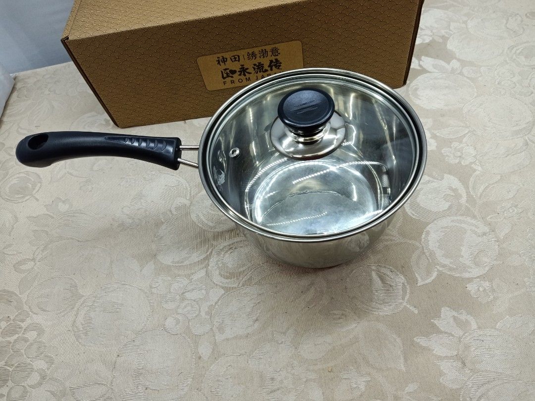 TIKUSAN Saucepan, Stainless Steel Milk Pan Made in Japan, Measuring Pan  Sauce with Heatproof Handle, Chocolate Melting Cheese Baking Pot for Stove  Top