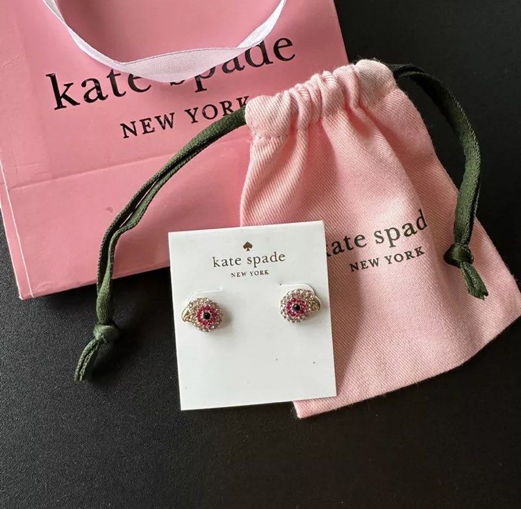 Kate spade pink parrot stud diamond earrings Women s Fashion