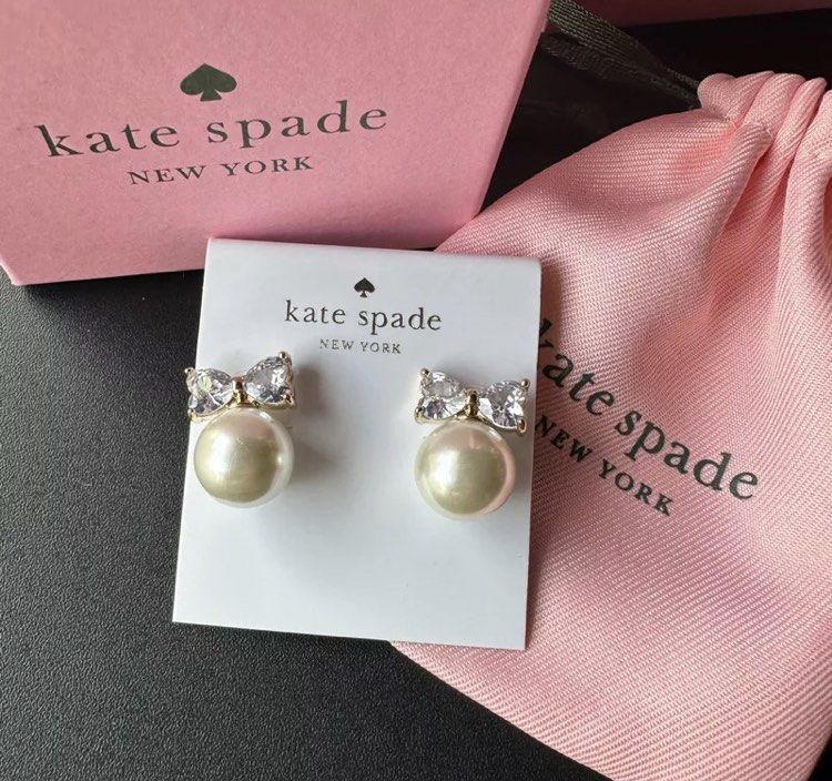 Kate spade southsea pearl with bow stud earrings