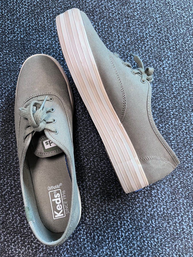 Keds Army Green Women s Fashion Footwear Sneakers on Carousell