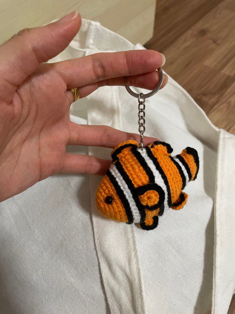 Keychain with cartoon Minion Nemo Puffer Fish
