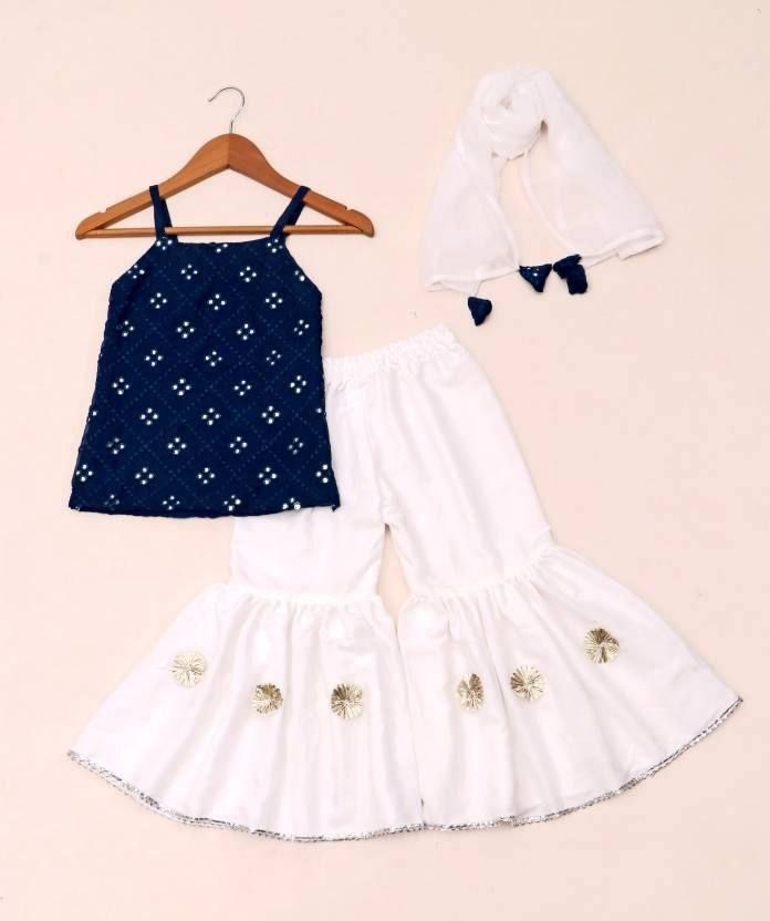 White plazo on sale with top