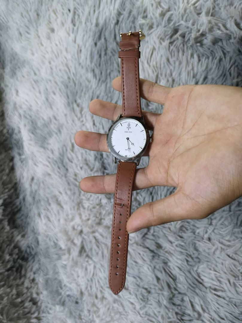King Hoon Drak Brown Leather Strap Analog Watch