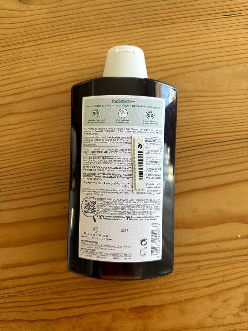 Klorane Shampoo with Quinine & Organic Edelweiss (400ml), Beauty