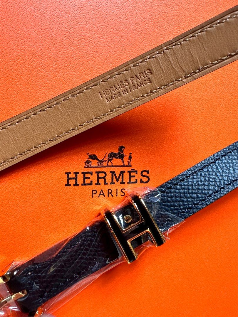 Hermes Pop H leather belt with box and paper bag Women's Fashion