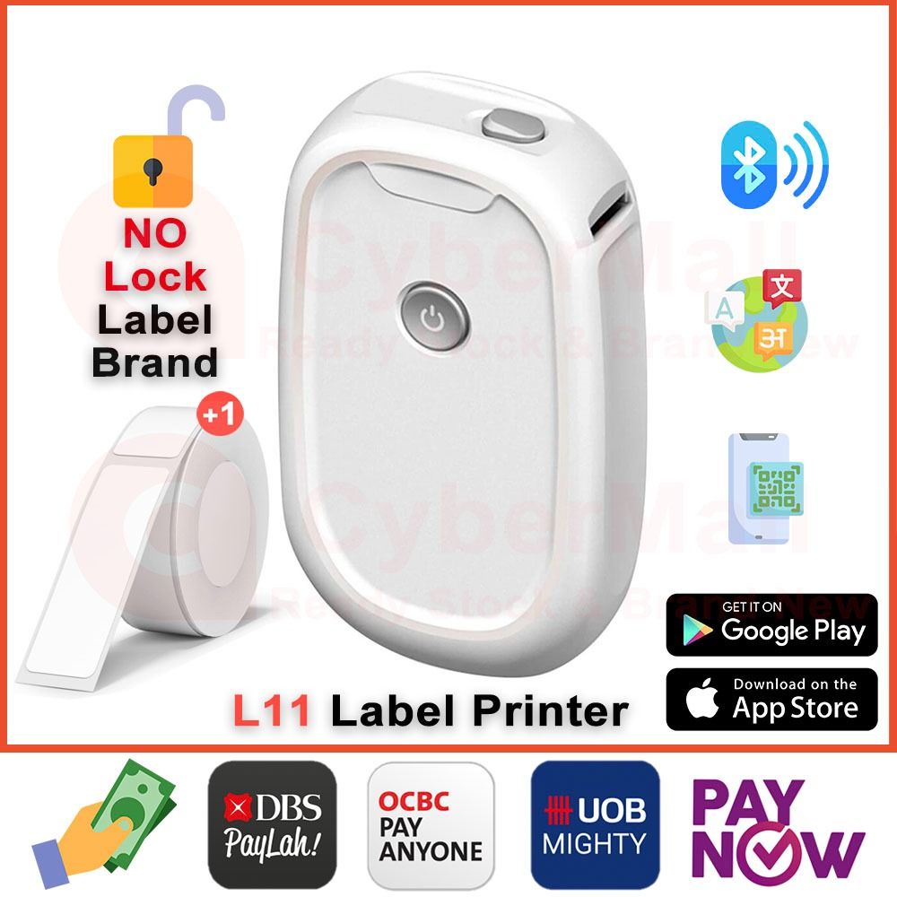 LEMIN L11 Inkless Label Printer, Portable Bluetooth Wireless Buit-in  Rechargable Battery Thermal Label Maker with Android iPhone APP, Computers   Tech, Printers, Scanners  Copiers on Carousell