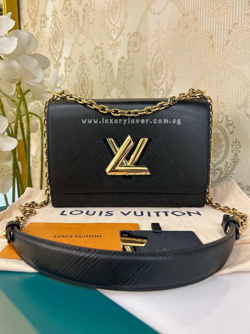 LV Twist Pochette / Wallet on Chain WOC in Black Epi Leather and SHW