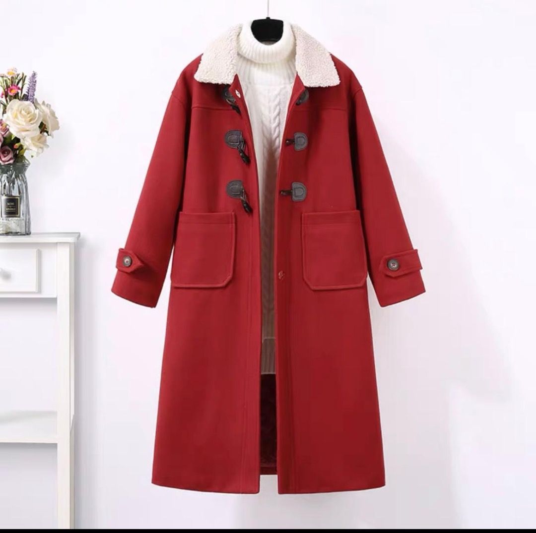 Full length red coat top