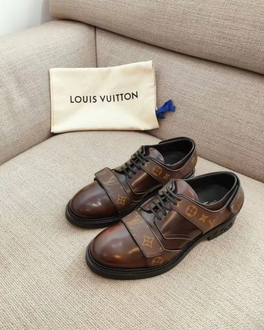 💞Louis Vuitton 路易威登Derby Harness時尚休閑皮鞋黑色男款, 名牌