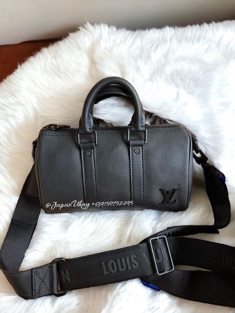 Louis Vuitton City Keepall Bag Limited Edition Aerogram Leather Black