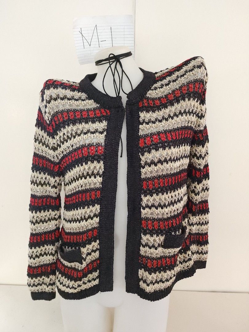 Mango BNWT Cardigan Sweater Red MultiColor Jacket for women Women s Fashion Coats Jackets and Outerwear on Carousell