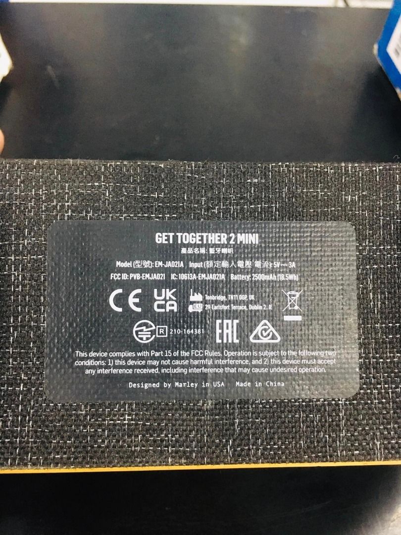 Marley Get Together Mini 2 (Category: Soundbars, Speakers & Amplifiers) located in Muntinlupa City. Submitted by aussie.surplustore (Listing ID 1255850778, Image 3). Description: Marley Get Together Mini 2 Surplus from Australia YES to Shopee Check out SHIP via lalamove PICK UP We are available online and thru our physical store located at: 👉RMT Muntinlupa For more info direct message or call me: ➡️Salestaff: Janine ➡️Number: 09480985387.