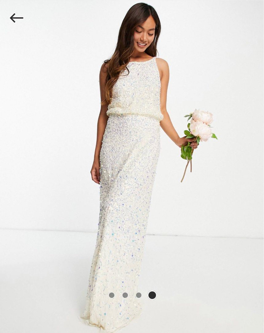 White sequin wedding new arrivals gown