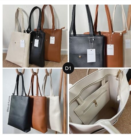 Pu top tote bag
