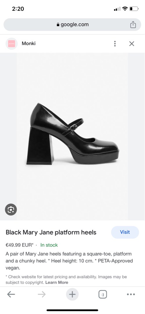 Monki Black Platform Heels Mary Janes 38, Women's Fashion, Footwear