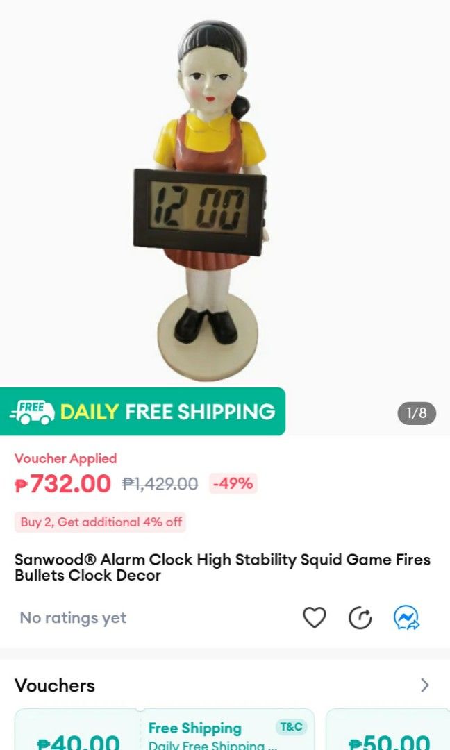 Moon oke squid game alarm clock (Category: Clocks) located in Manila. Submitted by jennifernietes (Listing ID 1255860115, Image 3). Description: Moon oke squid game alarm clock.