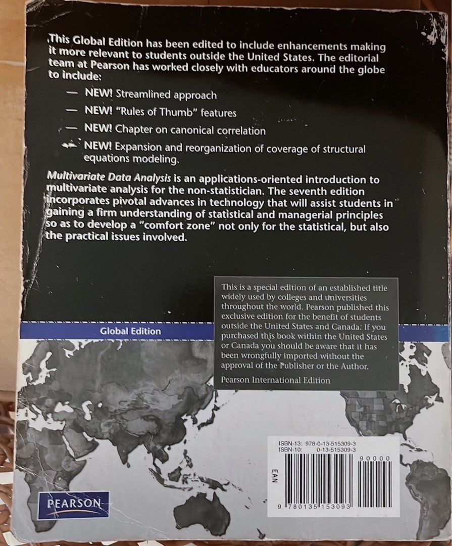 Multivariate Data Analysis A Global Perspective, 興趣及遊戲, 書本及雜誌, 教科書與參考書在旋轉拍賣