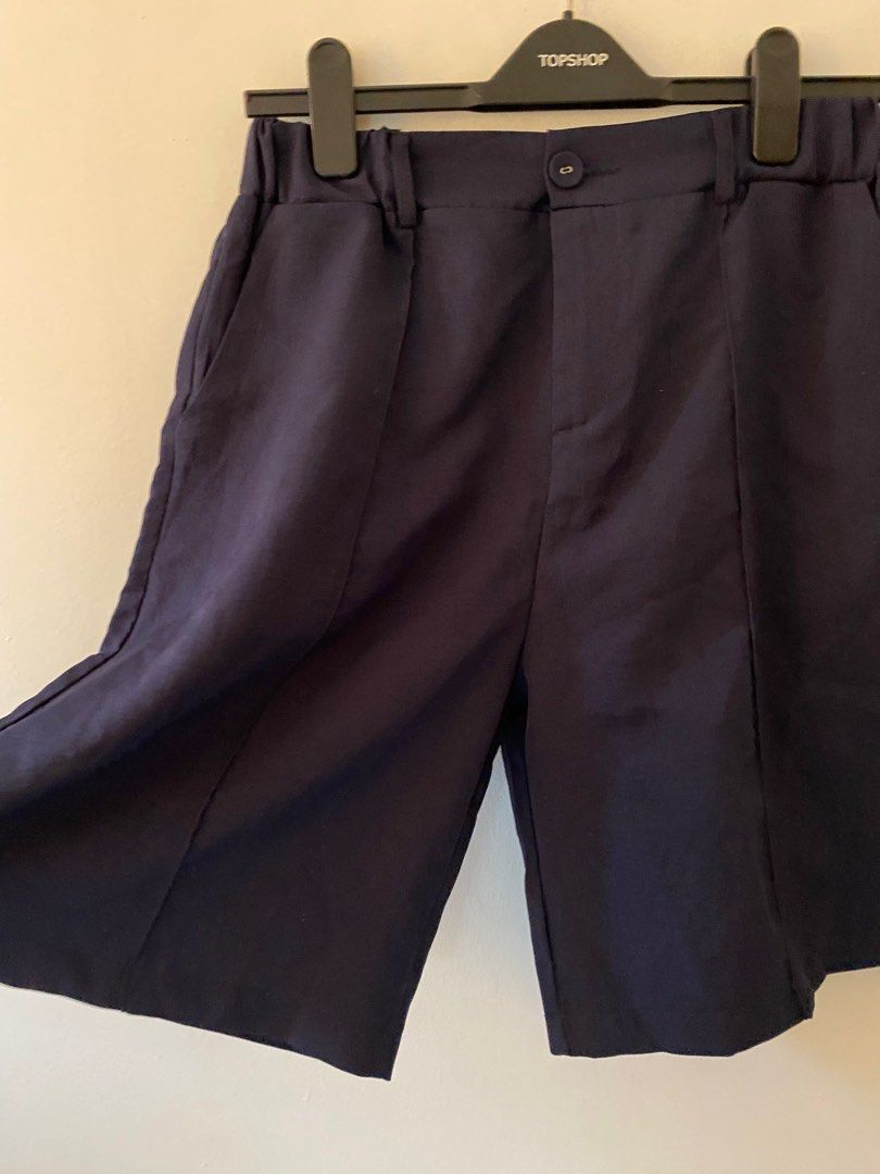 Navy Blue Bermuda Shorts, Women's Fashion, Bottoms, Shorts on Carousell