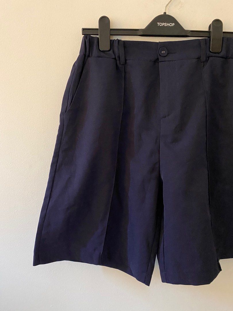 Navy Blue Bermuda Shorts, Women's Fashion, Bottoms, Shorts on Carousell