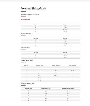 New balance socks size guide hotsell