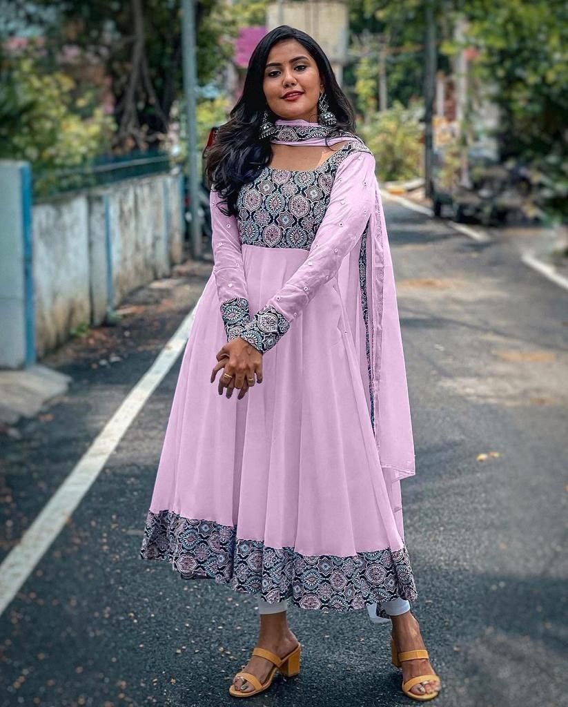 Georgette anarkali gown clearance