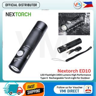 Nextorch ED10 EDC LED Flashlight, 1400 Lumens High Performance Type-C Rechargeable Torch Light - VMI