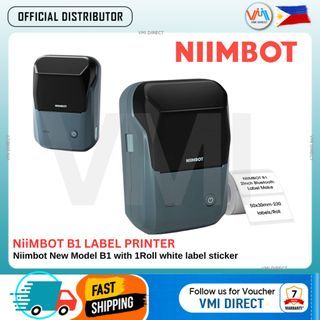 Niimbot B1 Handheld Cable Label Printer with 1Roll Label white sticker Small Portable Label Sticker VMI Direct