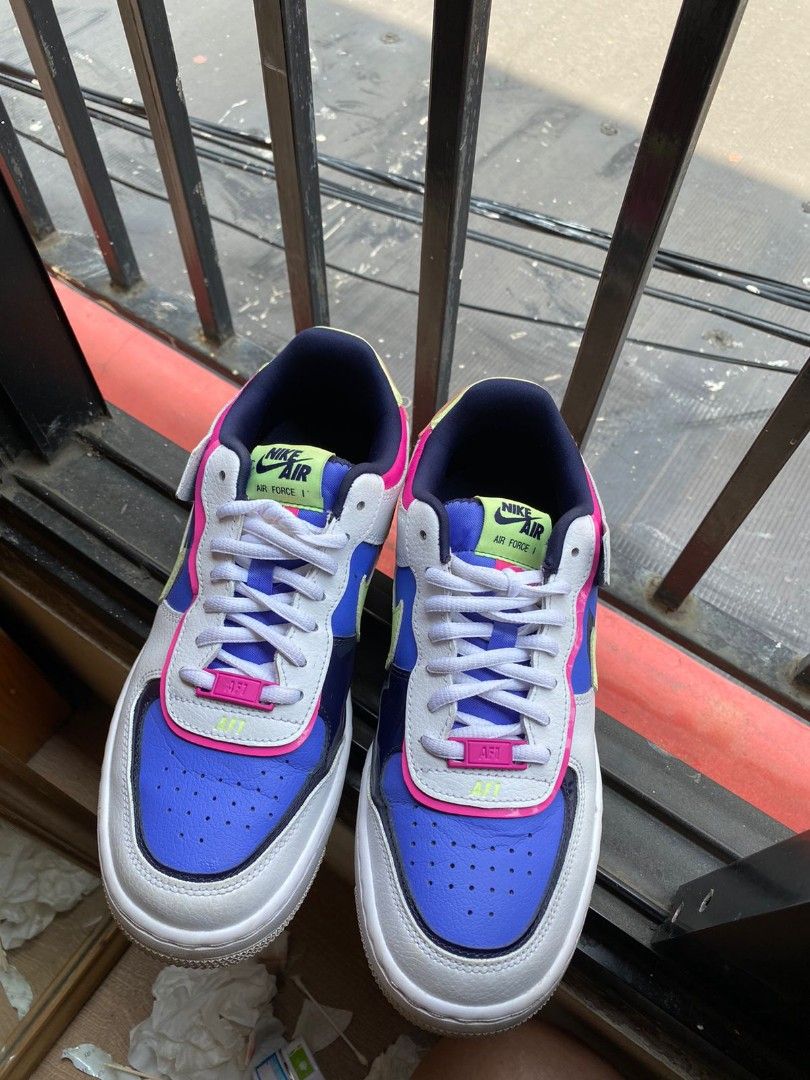 nike air force 1 shadow white barely volt sapphire fire pink