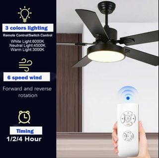 Nordic Inverter Ceiling Fan with Light 42 inches Silent with Remote Control