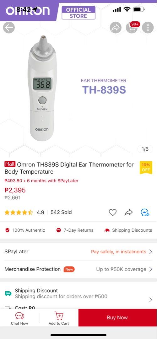 Omron Digital Ear Thermometer, Health & Nutrition, Thermometers on