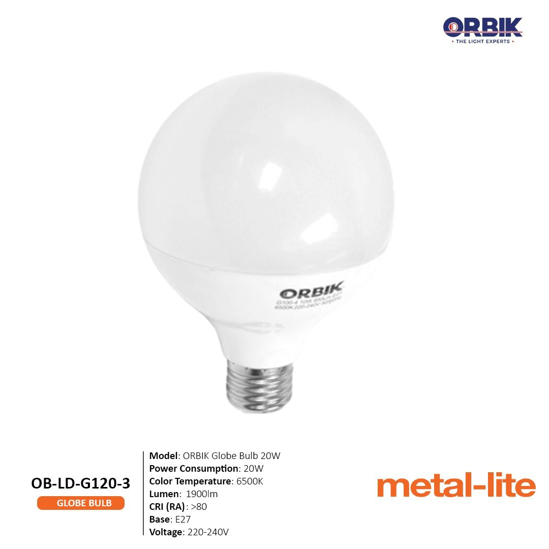 ORBIK Globe Bulb 20W, Furniture & Home Living, Lighting & Fans ...