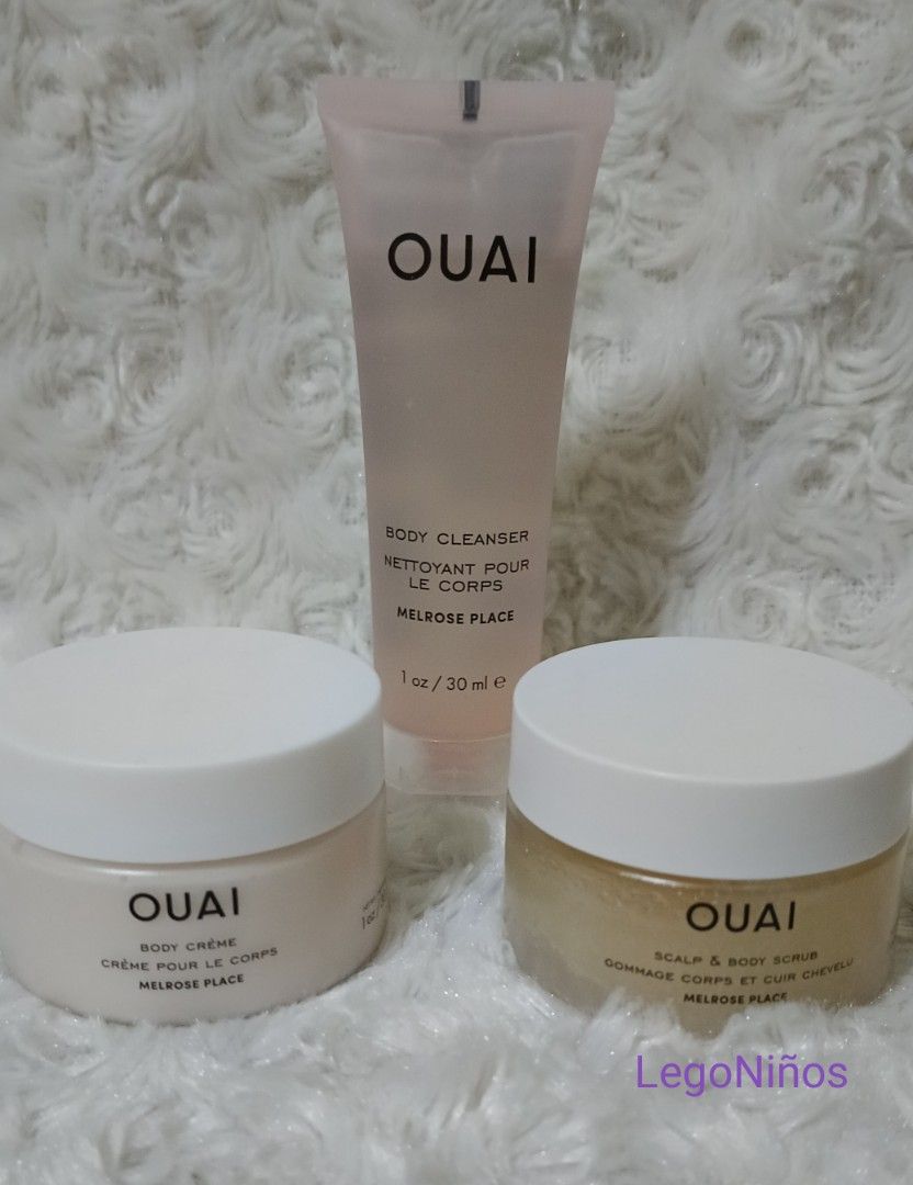 Ouai Melrose Place (Category: Bath) located in Antipolo. Submitted by legoninos.legoninas (Listing ID 1255861125, Image 1). Description: Body Cleanser 30 ml - PHP 250.00 Body Creme 30g - PHP 375.00 Scalp & Body Scrub 30g - PHP 375.00 Authentic, brand new and unopened..