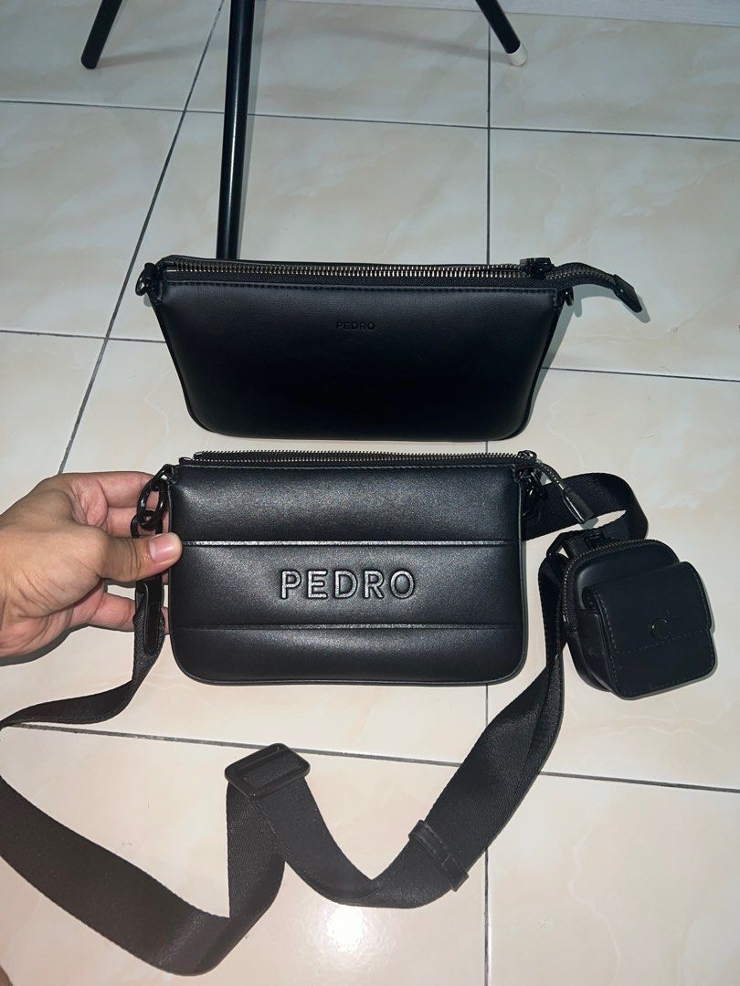 Black Frank Sling Bag With Earphone Holder PEDRO