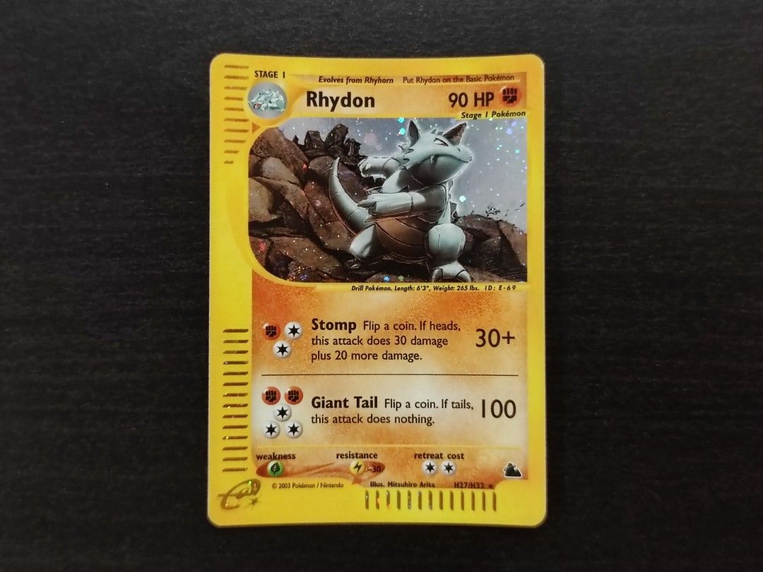 Pokemon Rhydon Skyridge H27/H32, Hobbies & Toys, Toys & Games on Carousell