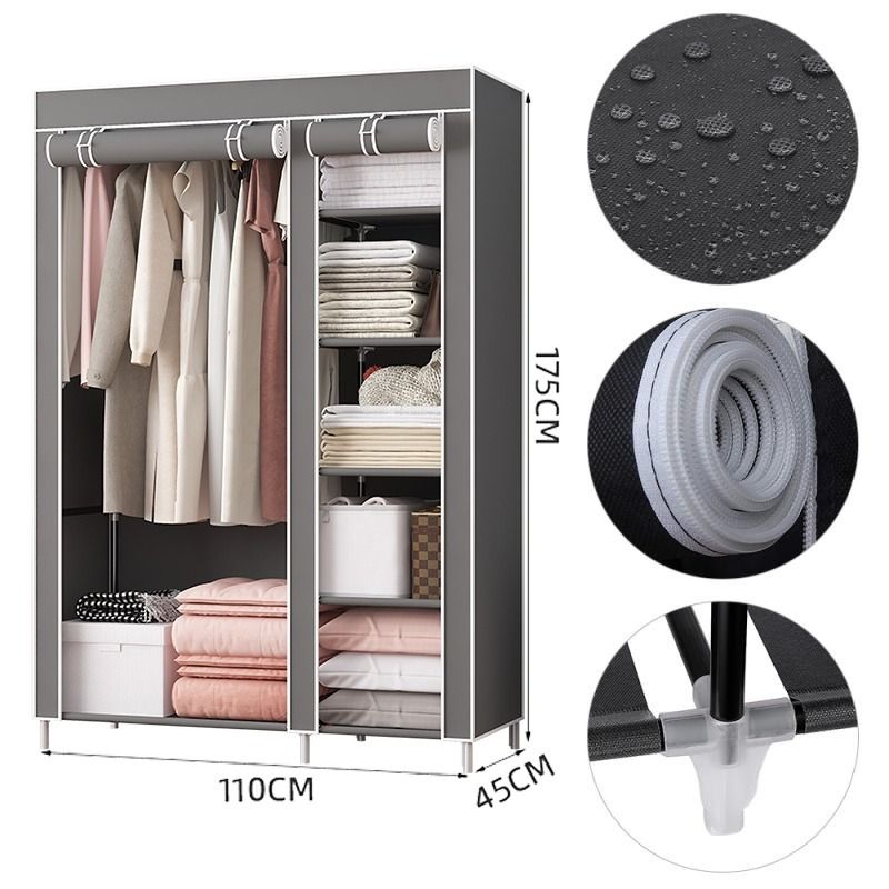 Portable Simple Wardrobe Easy to Assemble Cloth Wardrobe Clothes Storage
