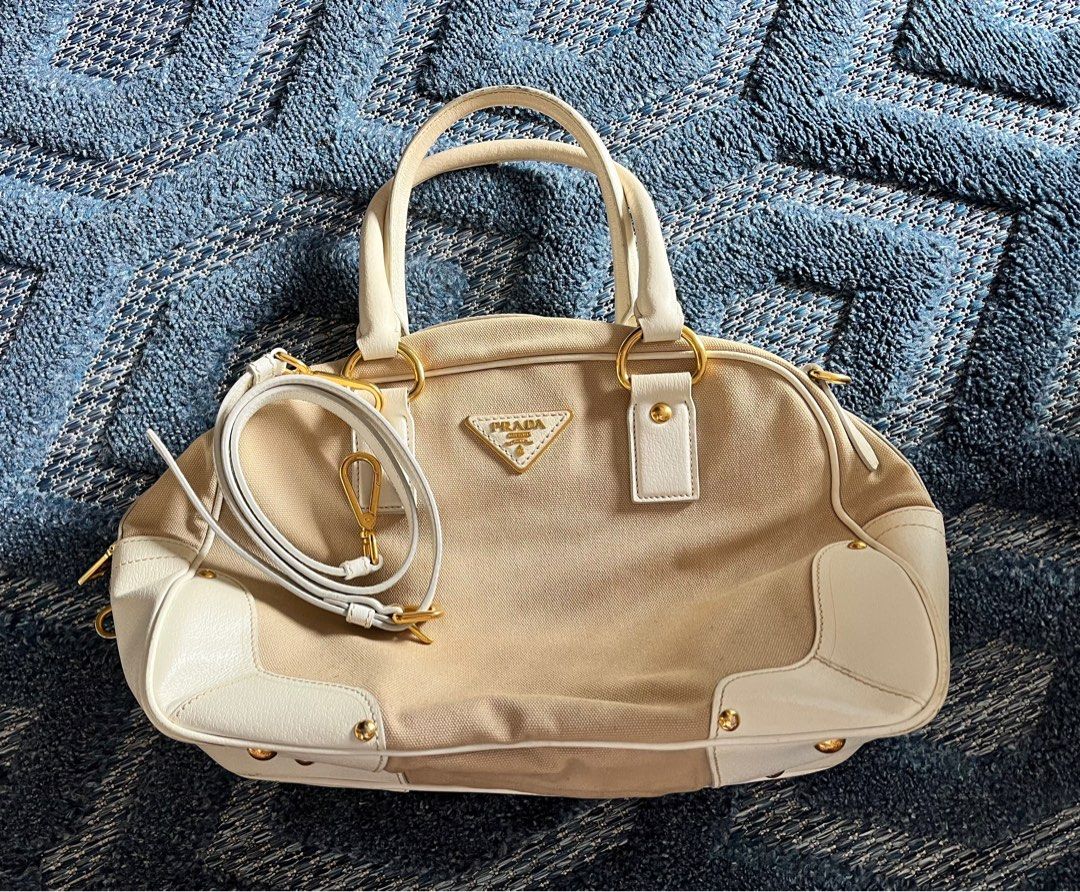 Gold store prada bag