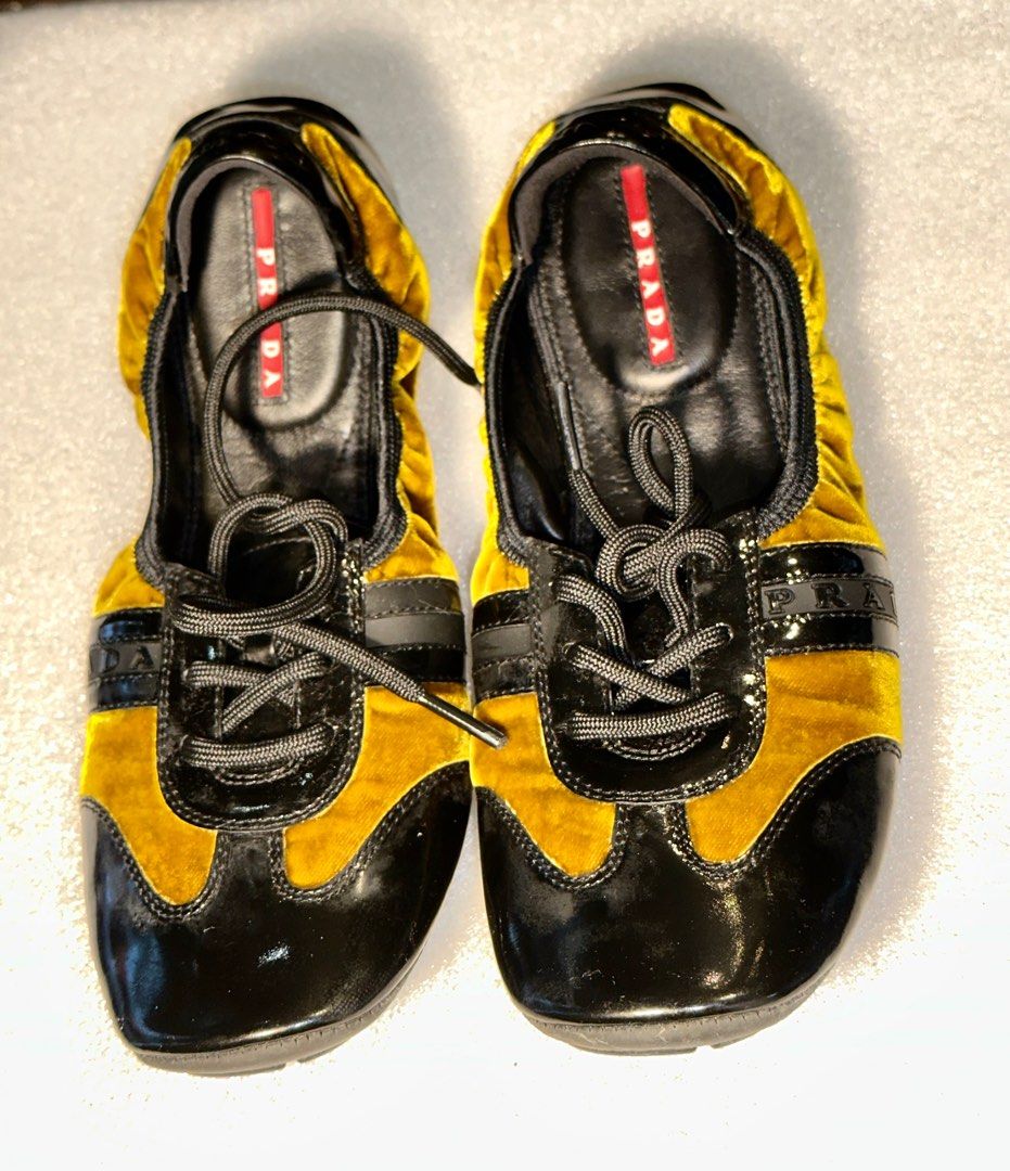 Prada green cheap velvet shoes